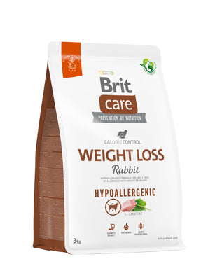 BRIT CARE Hypoallergenic Calorie Control Weight Loss, kunicevina i riza, 3kg